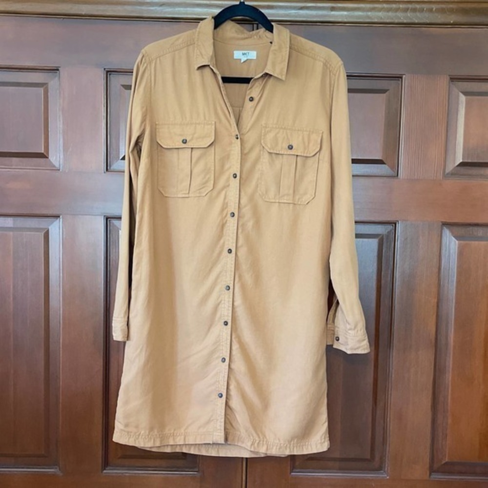 MKT STUDIO CLASSIC SHIRT DRESS IN COGNAC
